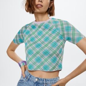 💜Mango knitted crop top size small